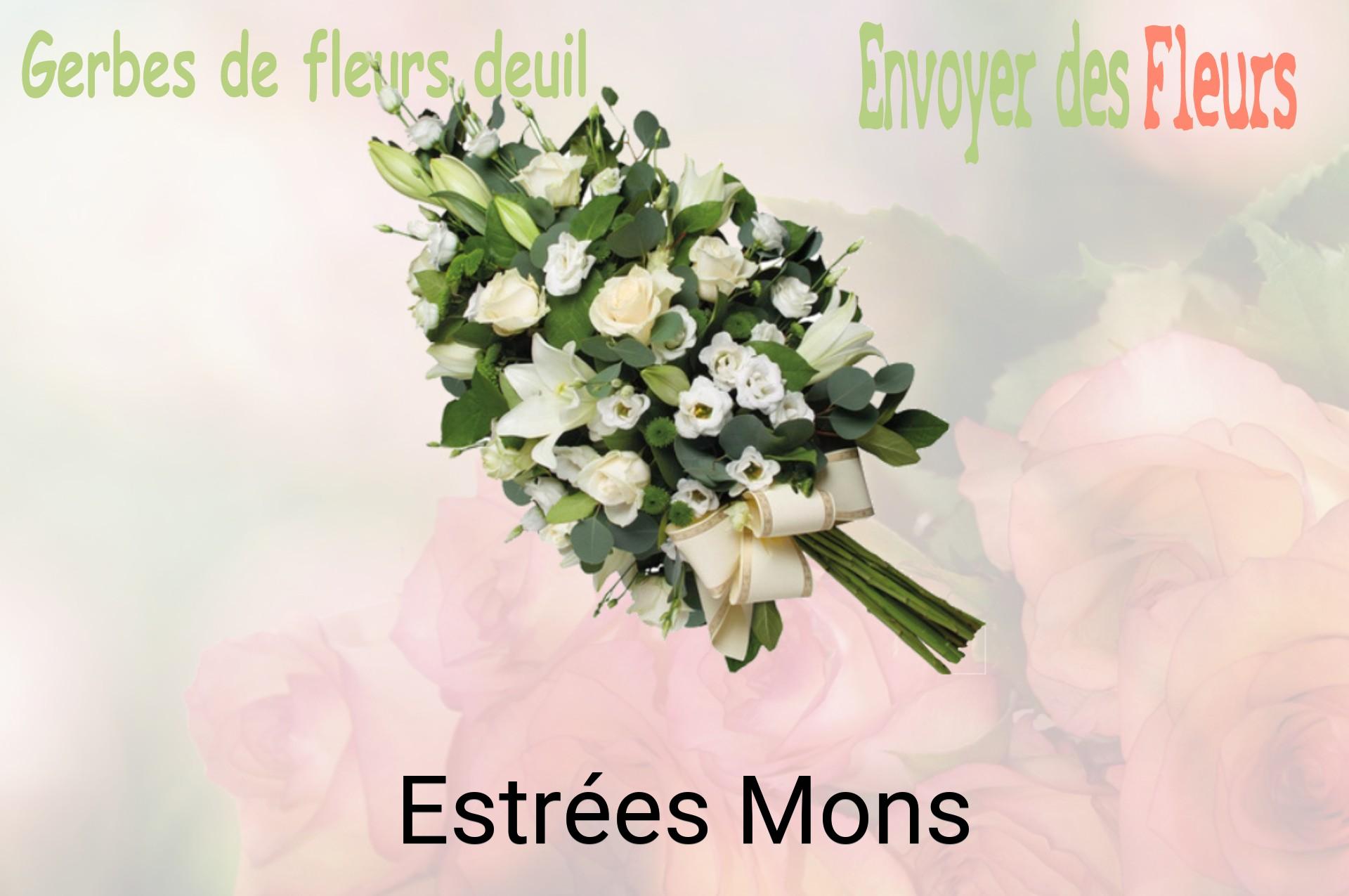 Gerbe de fleurs de deuil livrée à Estrées-Mons